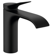 Смеситель для раковины Hansgrohe Vivenis 110 однорычажный со сливным гарнитуром матовый черный 75020670