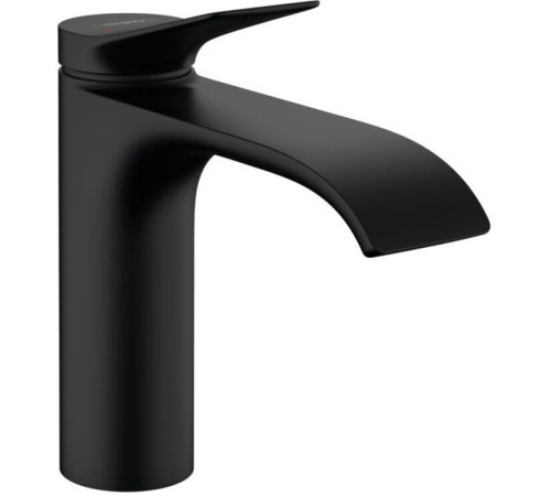 Смеситель для раковины Hansgrohe Vivenis 110 однорычажный со сливным гарнитуром матовый черный 75020670