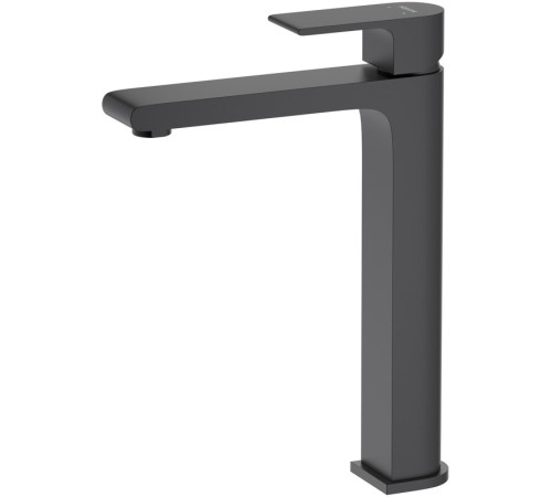 Смеситель для раковины Aquanet Лира высокий 237 мм без донного клапана матовый черный AQ1404MB