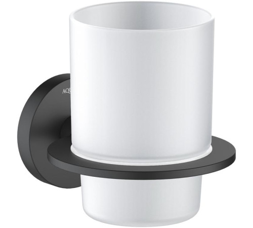 Стакан с держателем Aquanet Оберон матовый черный AQ4204MB