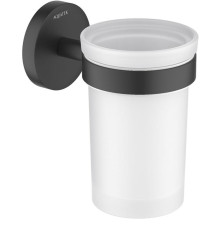 Стакан с держателем Aquanet Европа матовый черный AQ4104MB