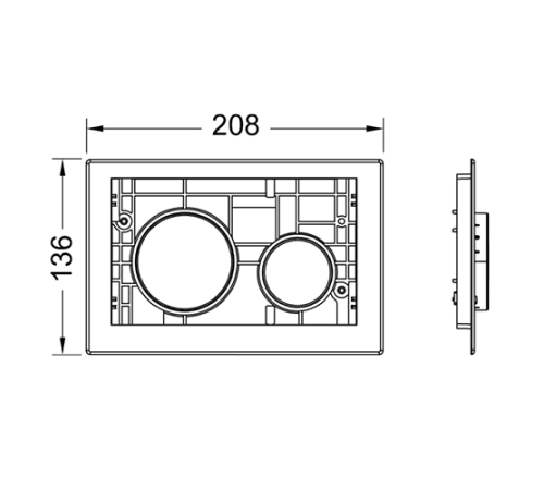 Панель смыва TECE TECEloop 2 клавиши позолоченная 9240668