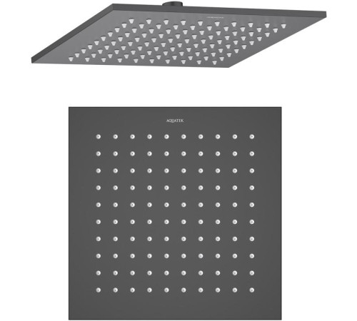 Верхний душ Aquanet AQ2076MB квадратный 250х250х7 мм матовый черный AQ2076MB