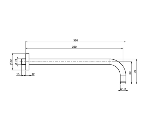 Держатель верхнего душа FIMA Carlo Frattini Wellness 350 мм настенный хром F2138CR
