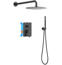 Душевой комплект 3 в 1 Aquanet Oberon 2 режима матовый черный AQ1272MB