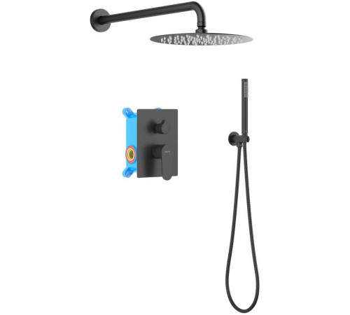Душевой комплект 3 в 1 Aquanet Oberon 2 режима матовый черный AQ1272MB