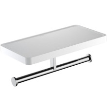 Бумагодержатель двойной с полкой Aquanet Europa хром AQ4919CR