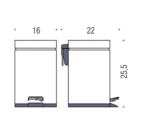 Ведро для мусора Colombo Design BlackWhite 3 л с педалью хром B9210.CR