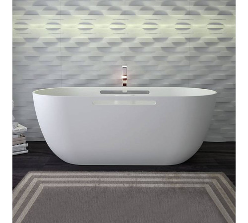 Ванна отдельностоящая Knief Lotus 170х75х63 см Stone Click-Clack с ручками белая матовая 0600-610-01