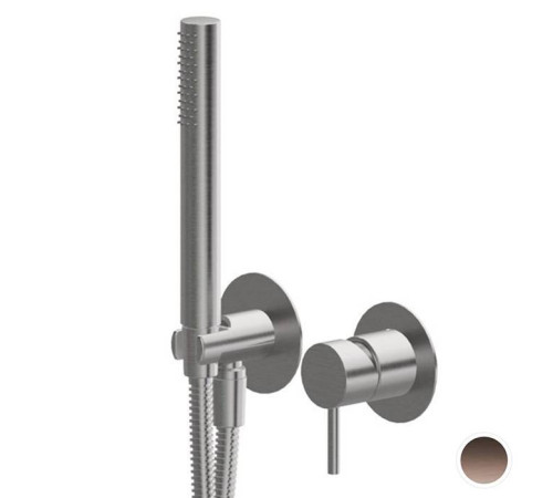 Смеситель для душа Newform X-STEEL 316 встраиваемый с ручным душем и шлангом 150 см PVD brushed copper bronze 69676EX.59.067