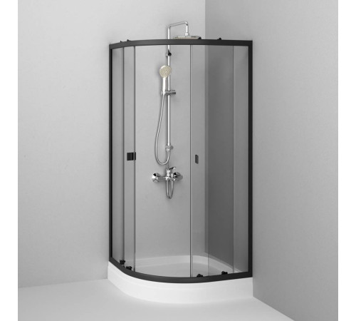 Душевое ограждение AM.PM X-Joy 90х90 см с поддоном черный матовый W88E-205-090BT64