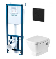 Комплект инсталляция с подвесным унитазом Santek Нео черная матовая панель 1.WH50.1.776