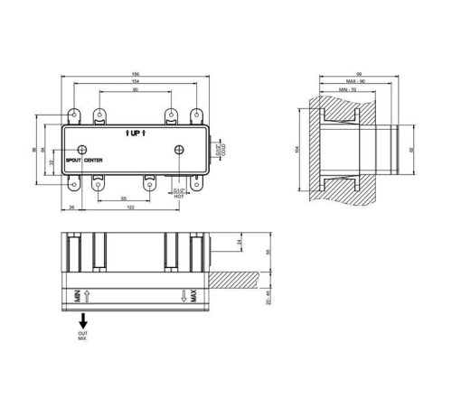 Встраиваемая часть для смесителя с изливом Gessi Via Manzoni 38497#031