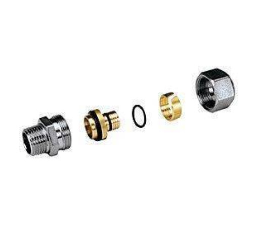 Фитинг прямой Giacomini R187 32x3 мм - 1 1/4 дюйма НР латунь хромированная R187MX130