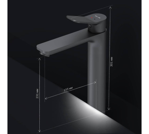 Смеситель для раковины высокий AM.PM X-Joy черный матовый F85A92022