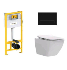 Комплект инсталляция с подвесным унитазом ELSEN E16 360x530x365 мм клавиша черный матовый EIN5001120E16blackmatt818BSet