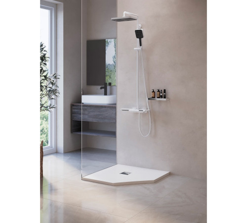 Душевой поддон трапеция RGW Stone Tray ST/T-W 800x800 мм белый 16155088-01