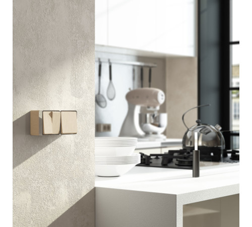 Выключатель двухклавишный влагозащищенный Gallant (шампань рифленый) W5020210