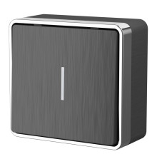 Выключатель одноклавишный с подсветкой Gallant графит рифленый W5010104