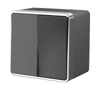 Выключатель двухклавишный влагозащищенный Gallant графит рифленый W5020204