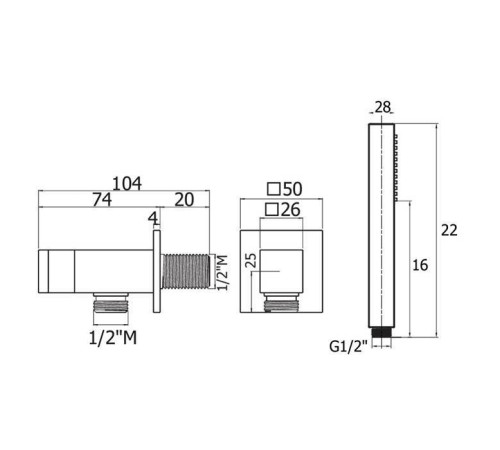 Душевой гарнитур Plumberia Selection TAG ручной 1 режим шланг 150 см хром HST3108CR