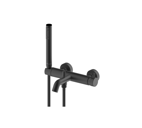 Смеситель для ванны BOSSINI TEO однорычажный со шлангом 1250 мм и лейкой Zen черный матовый Z00724.073