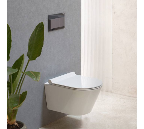 Унитаз подвесной Catalano Zero 55x35 см безободковый с сиденьем 0111550001