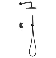 Душевой комплект Boheme Uno смеситель встраиваемый с верхним и ручным душем black 464-B
