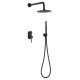 Душевой комплект Boheme Uno смеситель встраиваемый с верхним и ручным душем black 464-B
