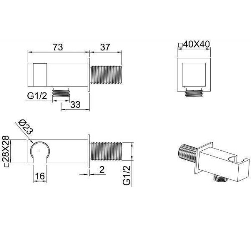 Шланговое подключение для душа Allen Brau Infinity черный матовый 5.21017-31