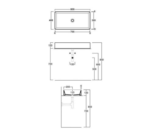 Раковина накладная Simas Agile 80х40 см без отверстия белый матовый AG80 bi matt