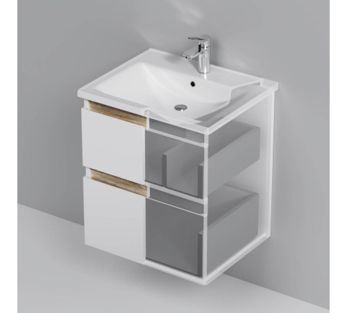 Тумба под раковину подвесная AM.PM X-Joy 55 см 2 ящика белый глянец M85AFHX0552WG