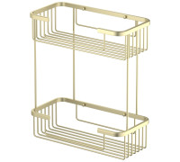 Полка двойная Timo Saona 300х130х354 мм золото матовое 13083/17