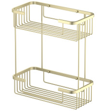 Полка двойная Timo Saona 300х130х354 мм золото матовое 13083/17