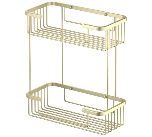 Полка двойная Timo Saona 300х130х354 мм золото матовое 13083/17