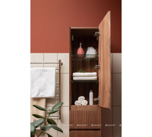 Шкаф-пенал Aquanet Нью Йорк 35 шпон орех 00203956