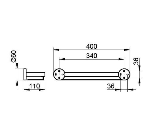 Полочка для душа KEUCO EDITION 90 400x110 мм хром 19058 010000
