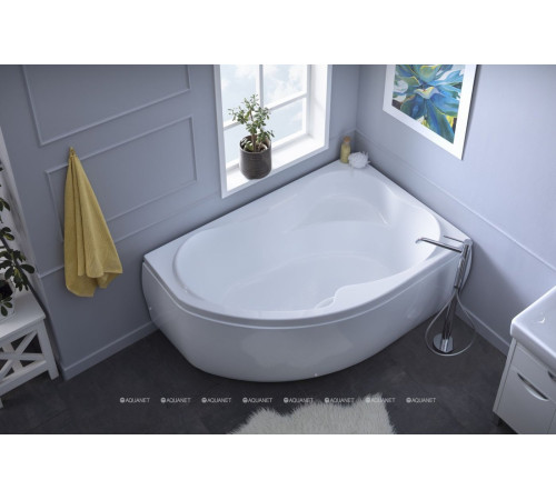 Ванна акриловая Aquanet Capri 160x100 R правосторонняя с каркасом и сливом-переливом 00205386