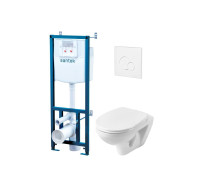 Комплект инсталляция с подвесным унитазом Santek Бореаль Пэк сиденье микролифт белая кнопка 1.WH30.2.464