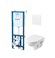 Комплект инсталляция с подвесным унитазом Santek Бореаль Пэк сиденье микролифт белая кнопка 1.WH30.2.464