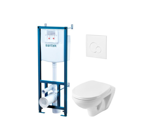 Комплект инсталляция с подвесным унитазом Santek Бореаль Пэк сиденье микролифт белая кнопка 1.WH30.2.464