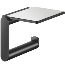 Держатель для туалетной бумаги KEUCO PLAN с полочкой без крышки черный матовый 14973370000