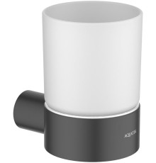 Стакан с держателем Aquatek Лира матовый черный AQ4404MB