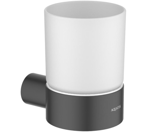 Стакан с держателем Aquatek Лира матовый черный AQ4404MB