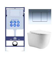 Комплект 4 в 1 инсталляция AQUATEK Standard INS-0000012 клавиша KDI-0000010 унитаз КЛАССИК AQ1112-00 КЛАССИК-cm-010 4в1