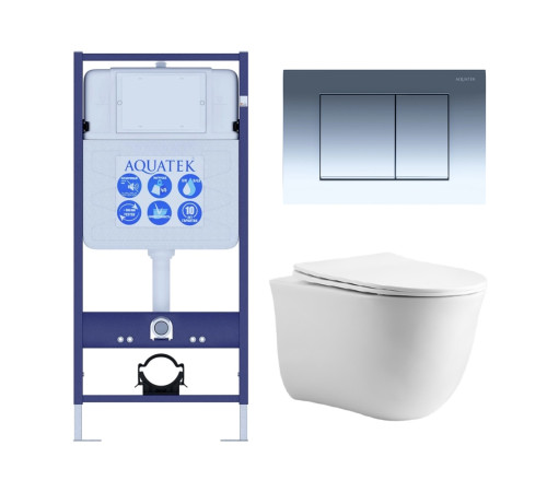 Комплект 4 в 1 инсталляция AQUATEK Standard INS-0000012 клавиша KDI-0000010 унитаз КЛАССИК AQ1112-00 КЛАССИК-cm-010 4в1