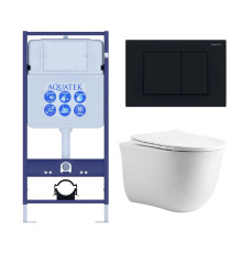 Комплект 4 в 1 инсталляция AQUATEK Standard INS-0000012 клавиша KDI-0000012 унитаз КЛАССИК AQ1112-00 КЛАССИК-cm-012 4в1