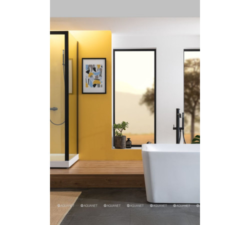 Смеситель для ванны напольный Paffoni LIGHT с ручным душем и шлангом черный матовый LIG032NO