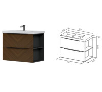 Тумба подвесная Aqman 794x456x600 мм орех AQM900680TL