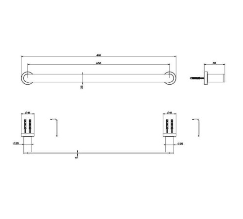Полотенцедержатель Gessi Emporio 45 см Black XL 38900#299